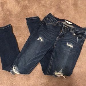 Distressed Dark Wash Jeans